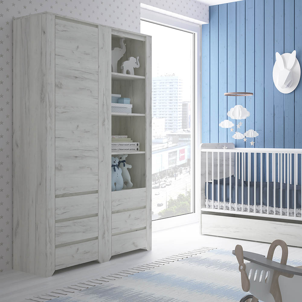 Tall thin wardrobe clearance with drawers